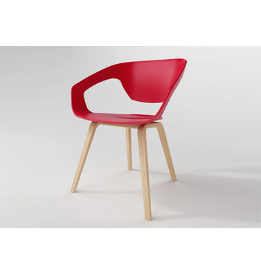 2015 fashional design/ elegant style/ red plastic chair with metal design dining chair